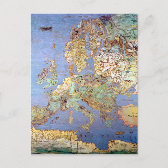 Karta i Europa under 1600-talet Vykort (Framsida)