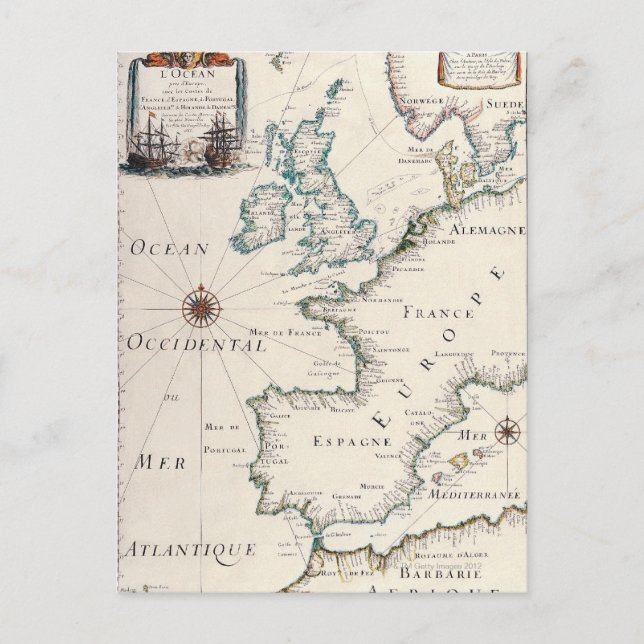 Karta i Europa Vykort (Framsida)