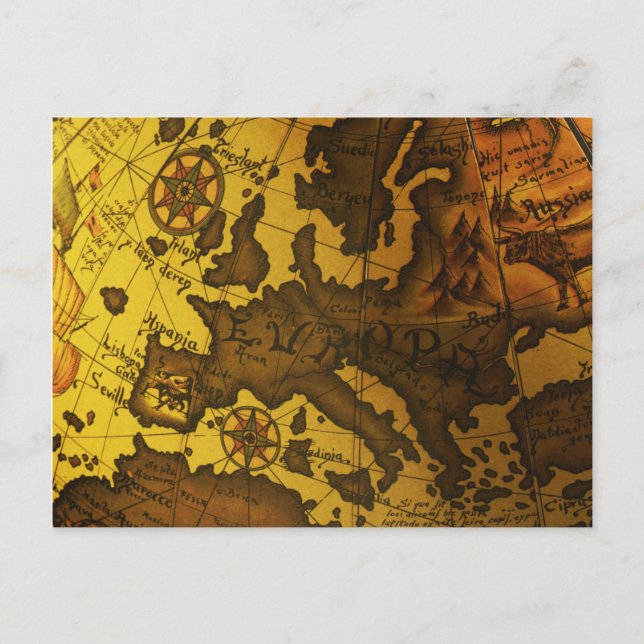 Karta i Europa Vykort (Framsida)