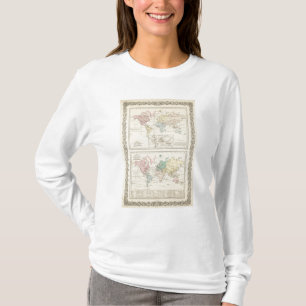 Karta i färg av världen tee shirt