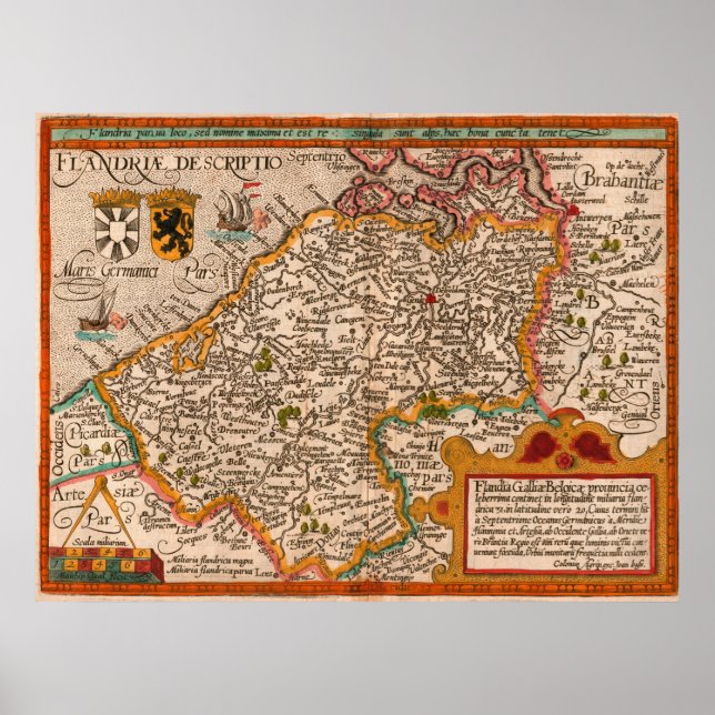 Karta i Flandern (1609) Poster (Framsidan)