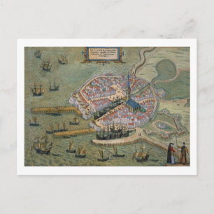 Karta i Flissinga, från Civitates Orbis Terrarum Vykort