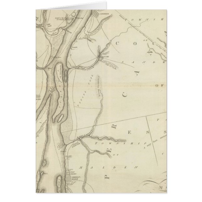 Karta i floden Detroit Hälsningskort (Framsidan)