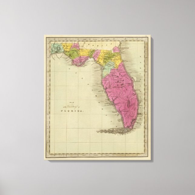 Karta i Florida Canvastryck (Framsida)