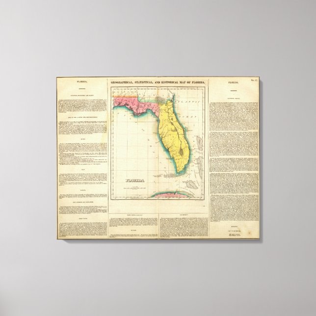 Karta i Florida Canvastryck (Framsida)