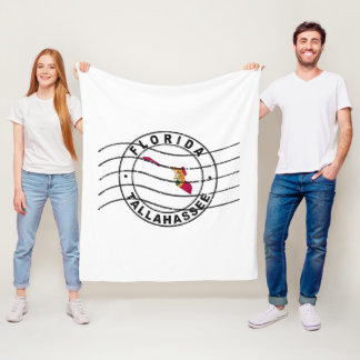 Karta i Florida, Frimärke med postpass, resestam Fleecefilt