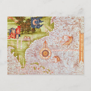 Karta i Florida och Antillerna Vykort