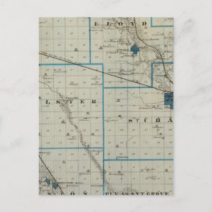 Karta i Floyd County, delstaten Iowa Vykort