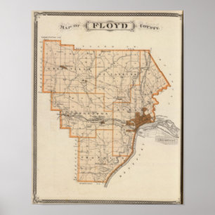 Karta i Floyd County Poster