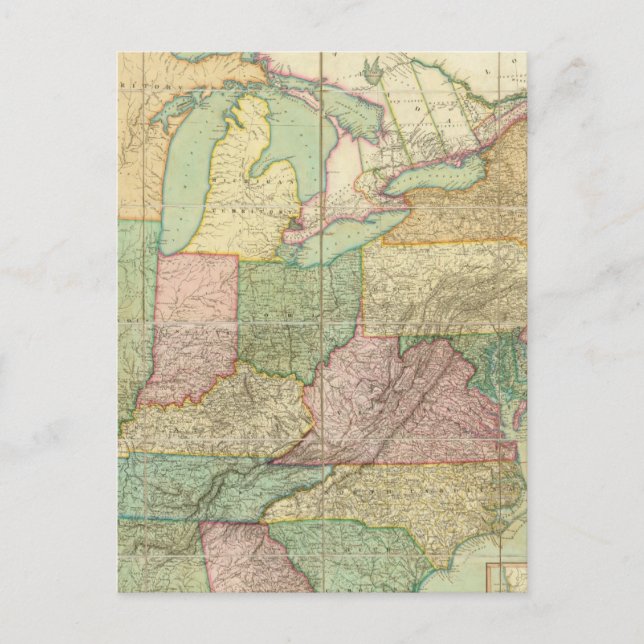 Karta i Förenade Stater 6 Vykort (Framsida)