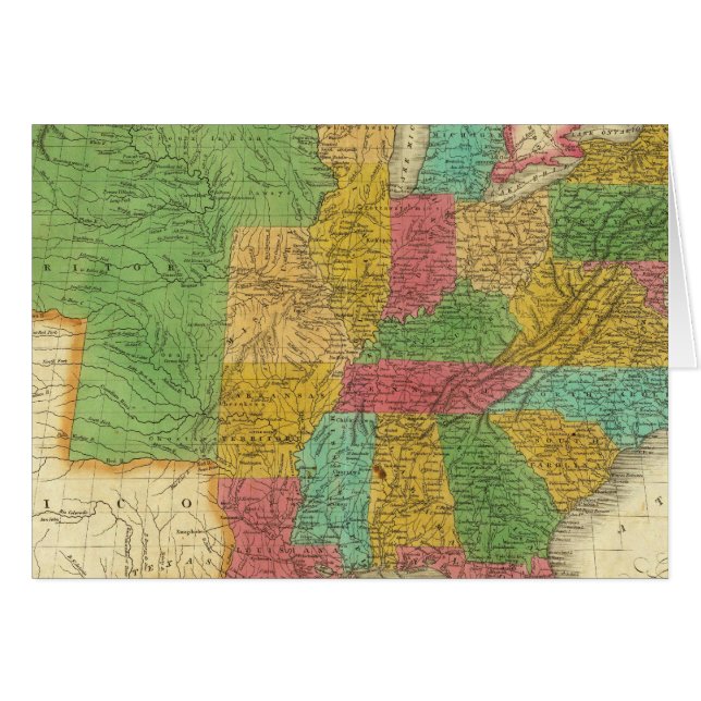 Karta i Förenade Stater Hälsningskort (Framsidan Horizontal)