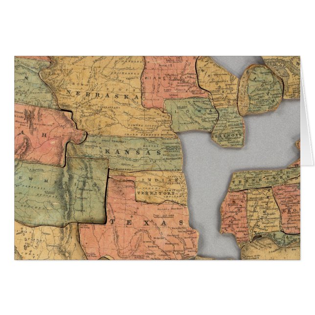 Karta i Förenade Stater och Kanada Hälsningskort (Framsidan Horizontal)