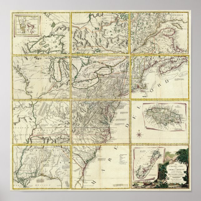 Karta i Förenade Stater Poster (Framsidan)