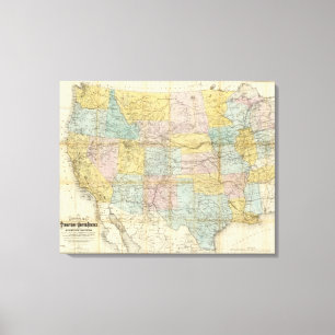 Karta i Förenta Stater Canvastryck