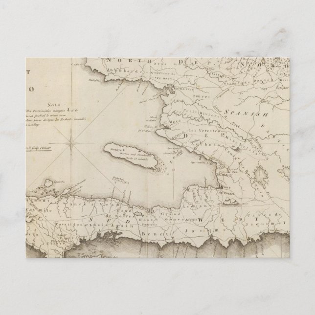 Karta i Fransken St Domingo Vykort (Framsida)