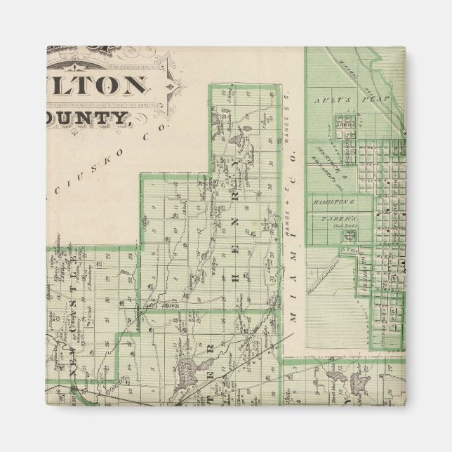 Karta i Fulton County med Rochester, Fulton Co Magnet (Framsidan)