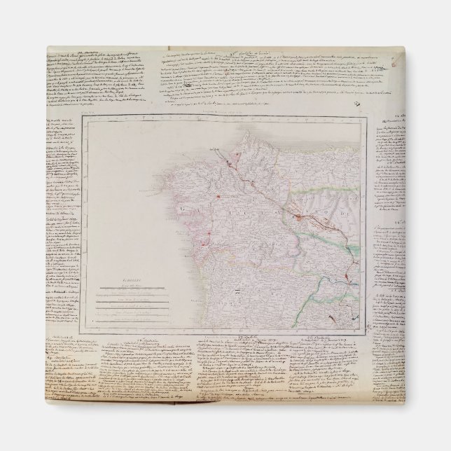 Karta i Galicien med den Fransk arméns rutt Magnet (Framsidan)