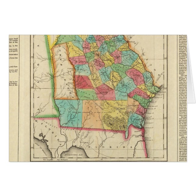 Karta i Georgien Hälsningskort (Framsidan Horizontal)