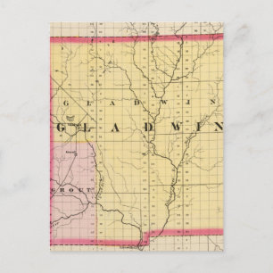 Karta i Gladwin County, Michigan Vykort