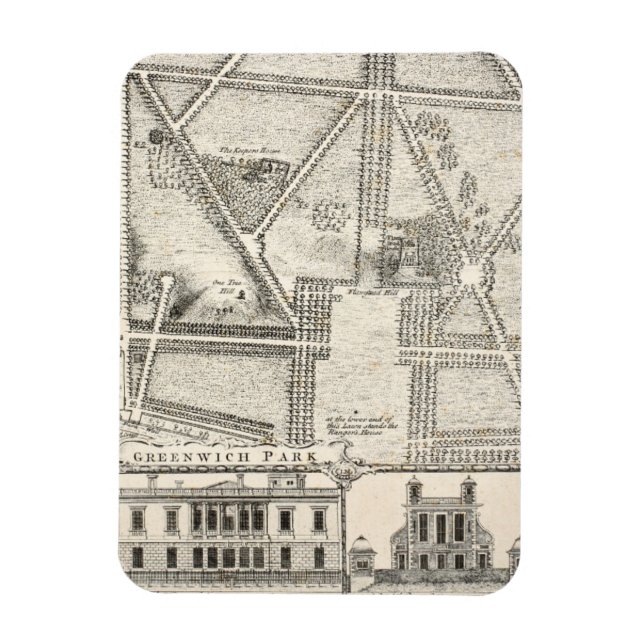 Karta i Greenwich Park Magnet (Vertikal)