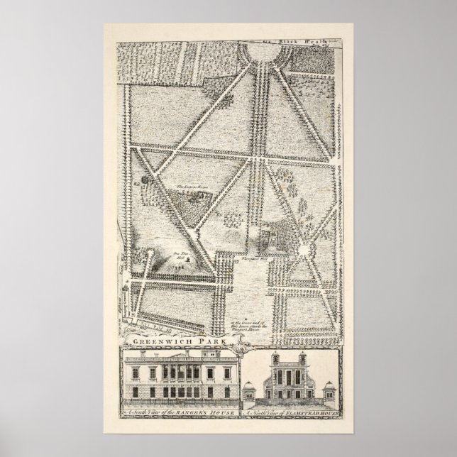 Karta i Greenwich Park Poster (Framsidan)