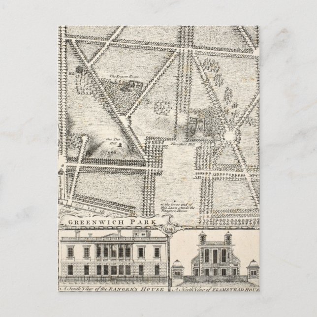 Karta i Greenwich Park Vykort (Framsida)
