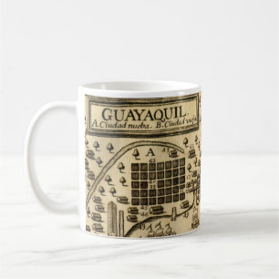 Karta i Guayaquil, Ecuador (1741) Kaffe Mugg