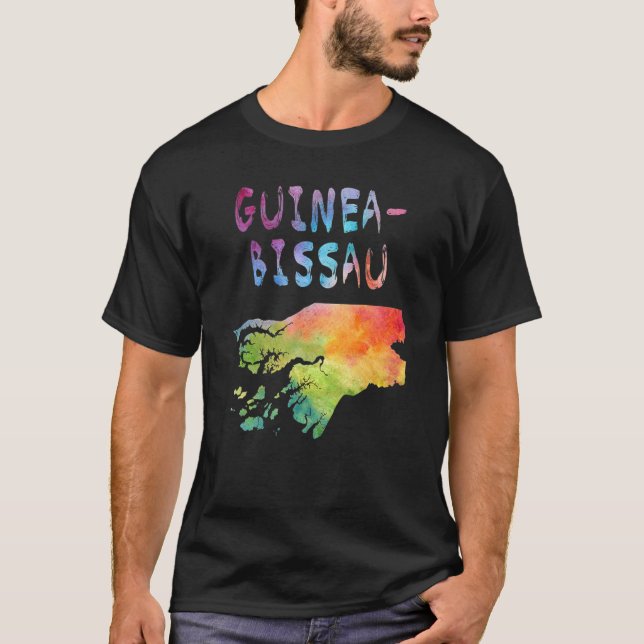 Karta i Guinea-Bissau, färgad, isolerad, i vattenf T Shirt (Framsida)