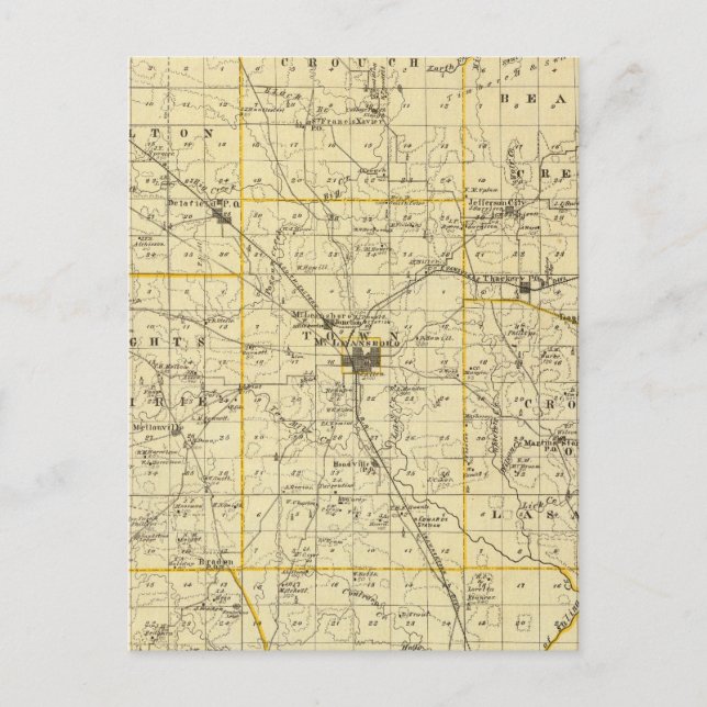 Karta i Hamilton County Vykort (Framsida)