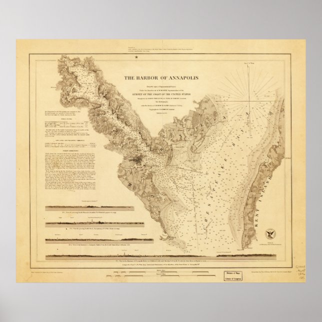 Karta i hamnen i Annapolis (1846) Poster (Framsidan)