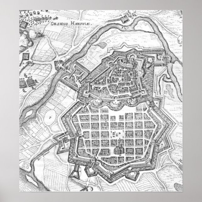 Karta i Hanau, 1636 Poster (Framsidan)