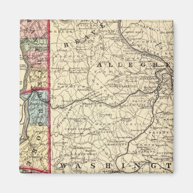 Karta i Hancock, Brooke, Ohio, Marshall County Magnet (Framsidan)