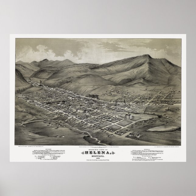 KARTA i HELENA MONTANA 1875 Poster (Framsidan)