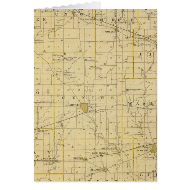 Karta i Hendricks County Hälsningskort (Framsidan)