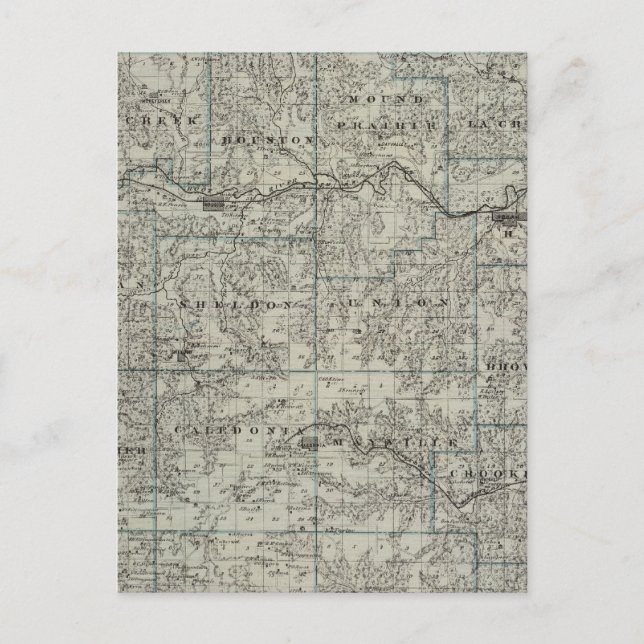 Karta i Houston County, Minnesota Vykort (Framsida)