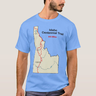 Karta i Idaho Centennial Trail TShirt T Shirt