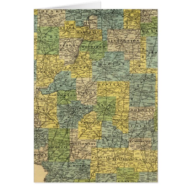 Karta i Illinois 2 Hälsningskort (Framsidan)