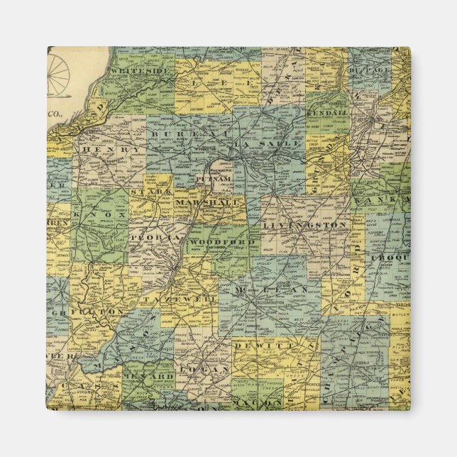 Karta i Illinois 2 Magnet (Framsidan)