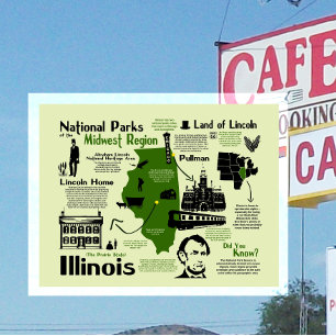 Karta i Illinois National Parker Vykort