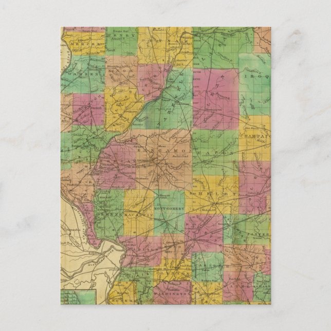 Karta i Illinois Vykort (Framsida)