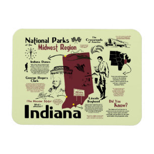 Karta i Indianas nationella Parker Magnet