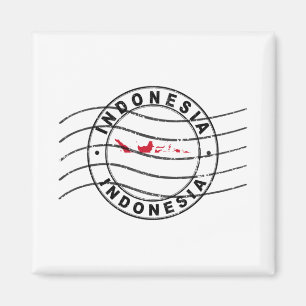 Karta i Indonesien, postpass Frimärke Magnet