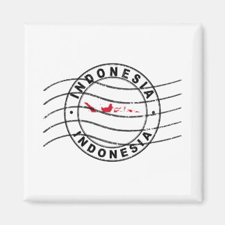 Karta i Indonesien, postpass Frimärke Magnet