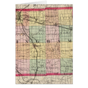 Karta i Ingham County, Michigan Hälsningskort