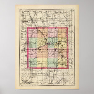 Karta i Ionia County, Michigan Poster