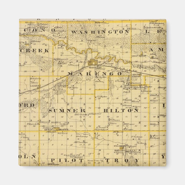 Karta i Iowa County, delstaten Iowa Magnet (Framsidan)