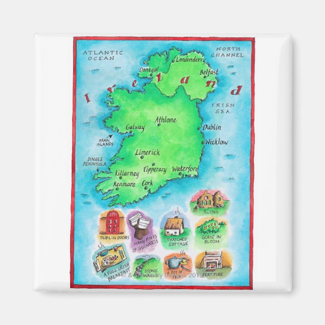 Karta i Irland Magnet (Framsidan)