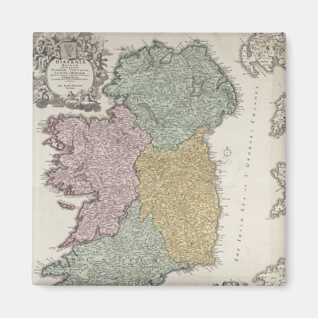 Karta i Irland som visar provinserna Ulster Magnet (Framsidan)