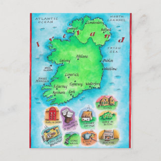 Karta i Irland Vykort