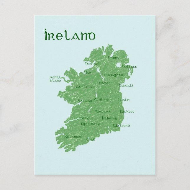 Karta i Irland Vykort (Framsida)